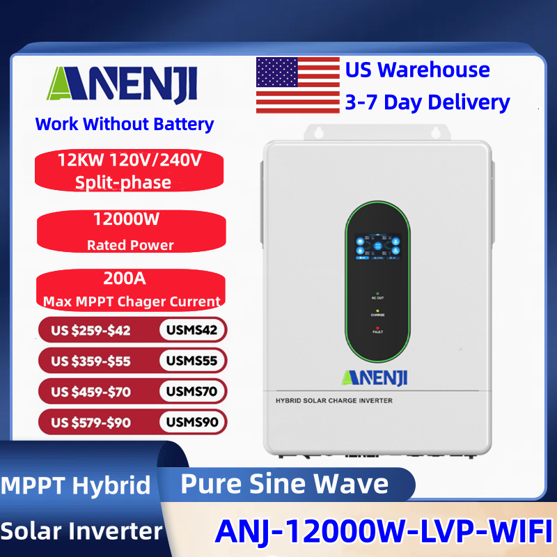 Drone Solar Charger - ANENJI 120V/240V 12KW Split-phase Hybrid Solar