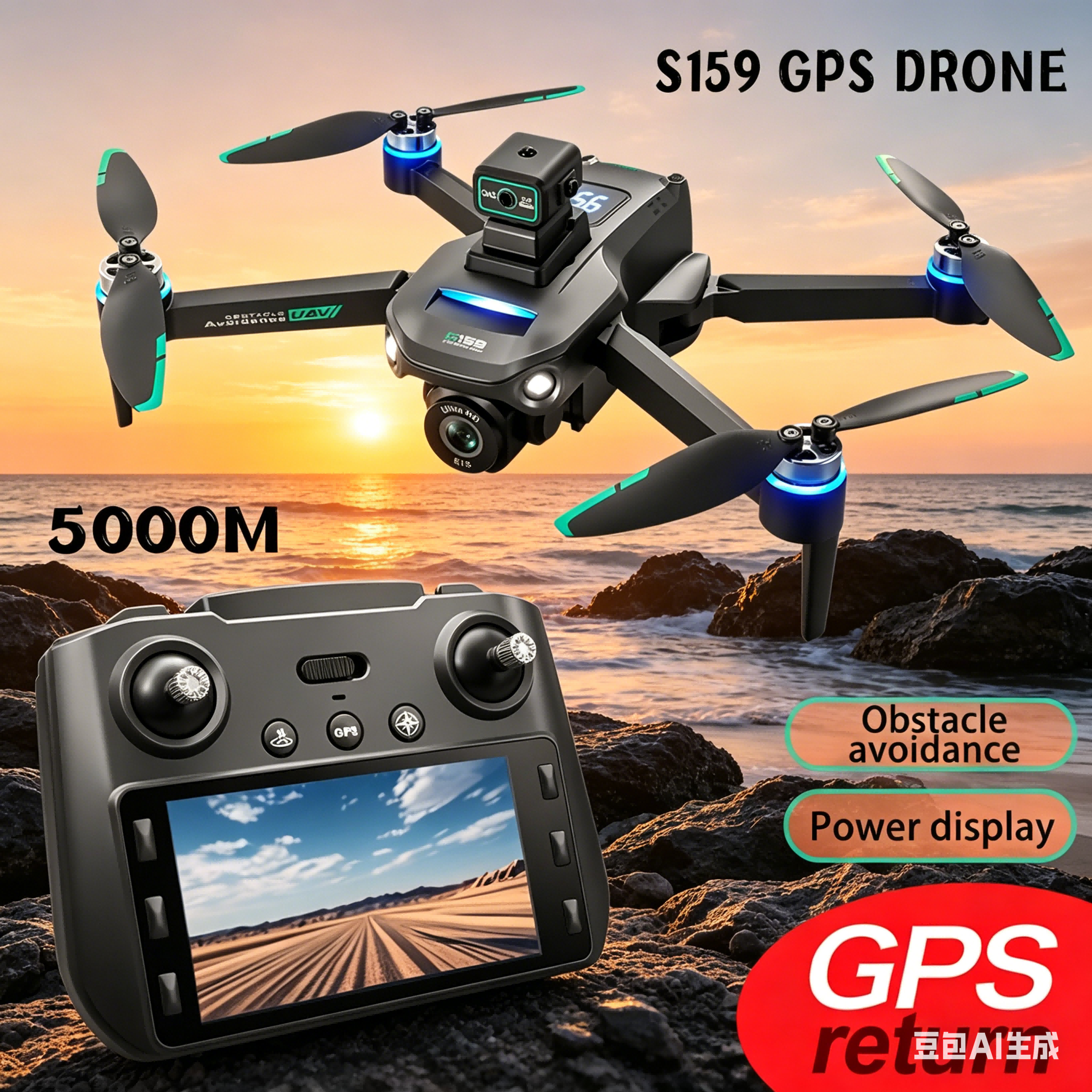 Drone Controller Screen - S159 GPS Drone 4K Profesional Dual